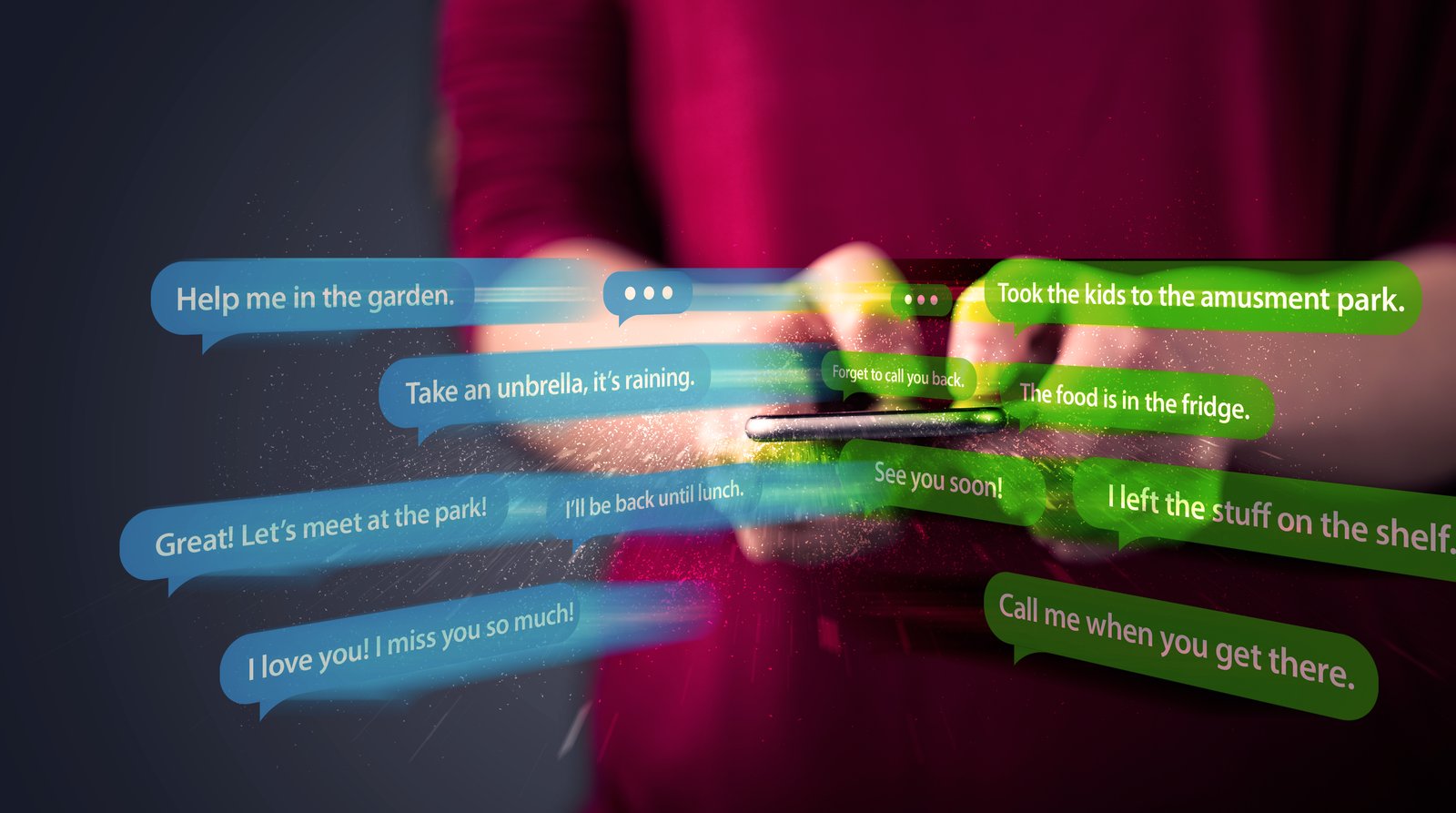 A small business owner glancing at a text message notification on their phone while standing behind the counter of their shop