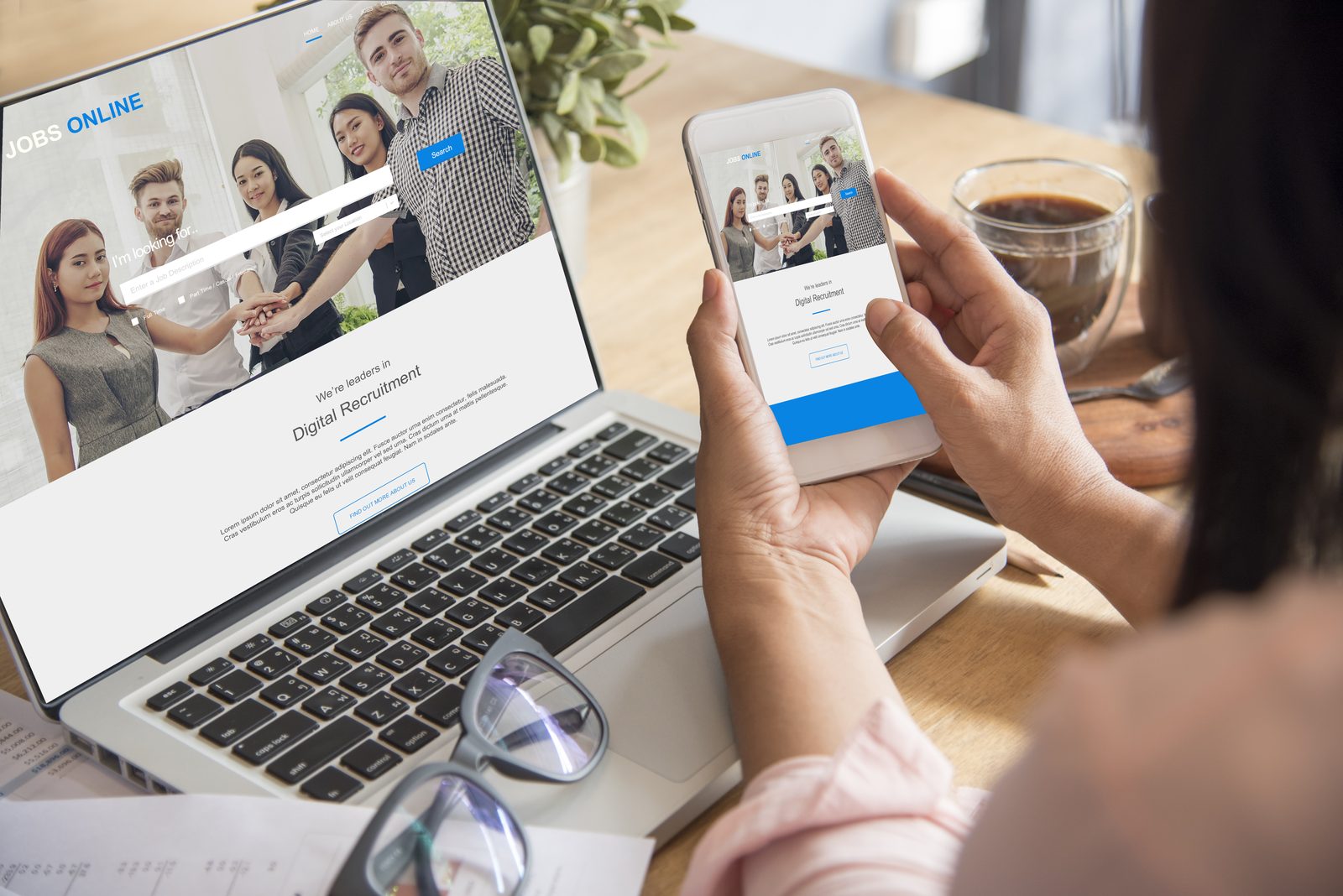 Small business website displayed on a laptop